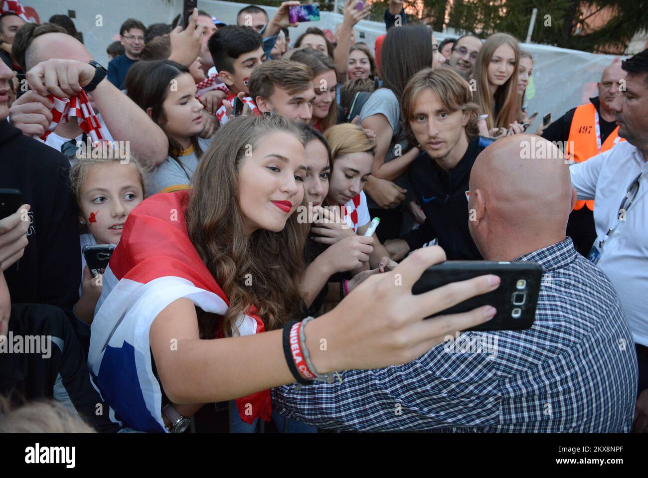 09.10.2018., Croatia, Bjelovar - At the City Stadium was played a festive match between NK Bjelovar and the Croatian national football team on the occasion of the 110th anniversary of the club. Luka Modric. Photo: Marko Prpic/PIXSELL Stock Photo