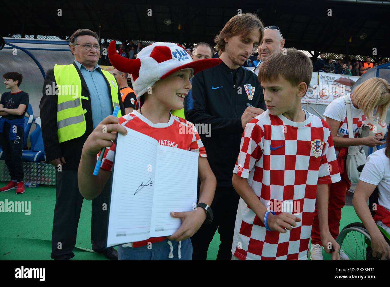 09.10.2018., Croatia, Bjelovar - At the City Stadium was played a festive match between NK Bjelovar and the Croatian national football team on the occasion of the 110th anniversary of the club. Luka Modric. Photo: Marko Prpic/PIXSELL Stock Photo