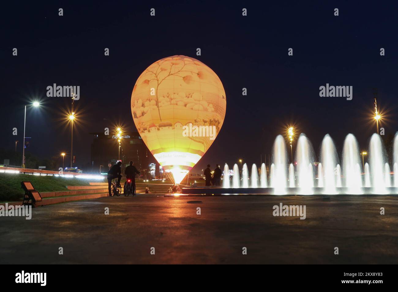 19.10.2018., Zagreb A hot air balloon whose dome is also the