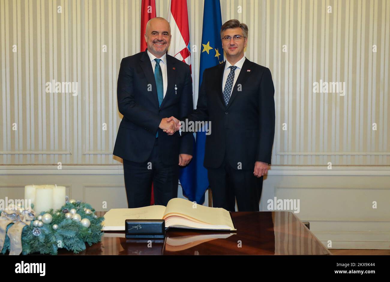 04.12.2018., Zagreb,Croatia - Croatian Prime Minister Andrej Plenkovic meet Albania's Prime Minister Edi Rama Photo: Jurica Galoic/PIXSELL Stock Photo