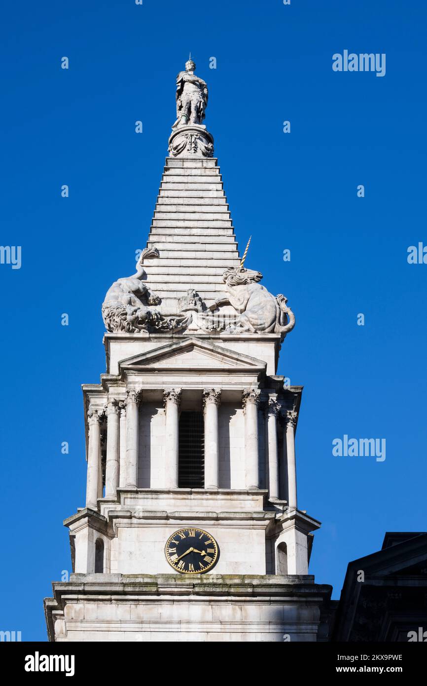 Tower Statue Rome The stepped tower of St George's Church, Bloomsbury, topped by a statue ...