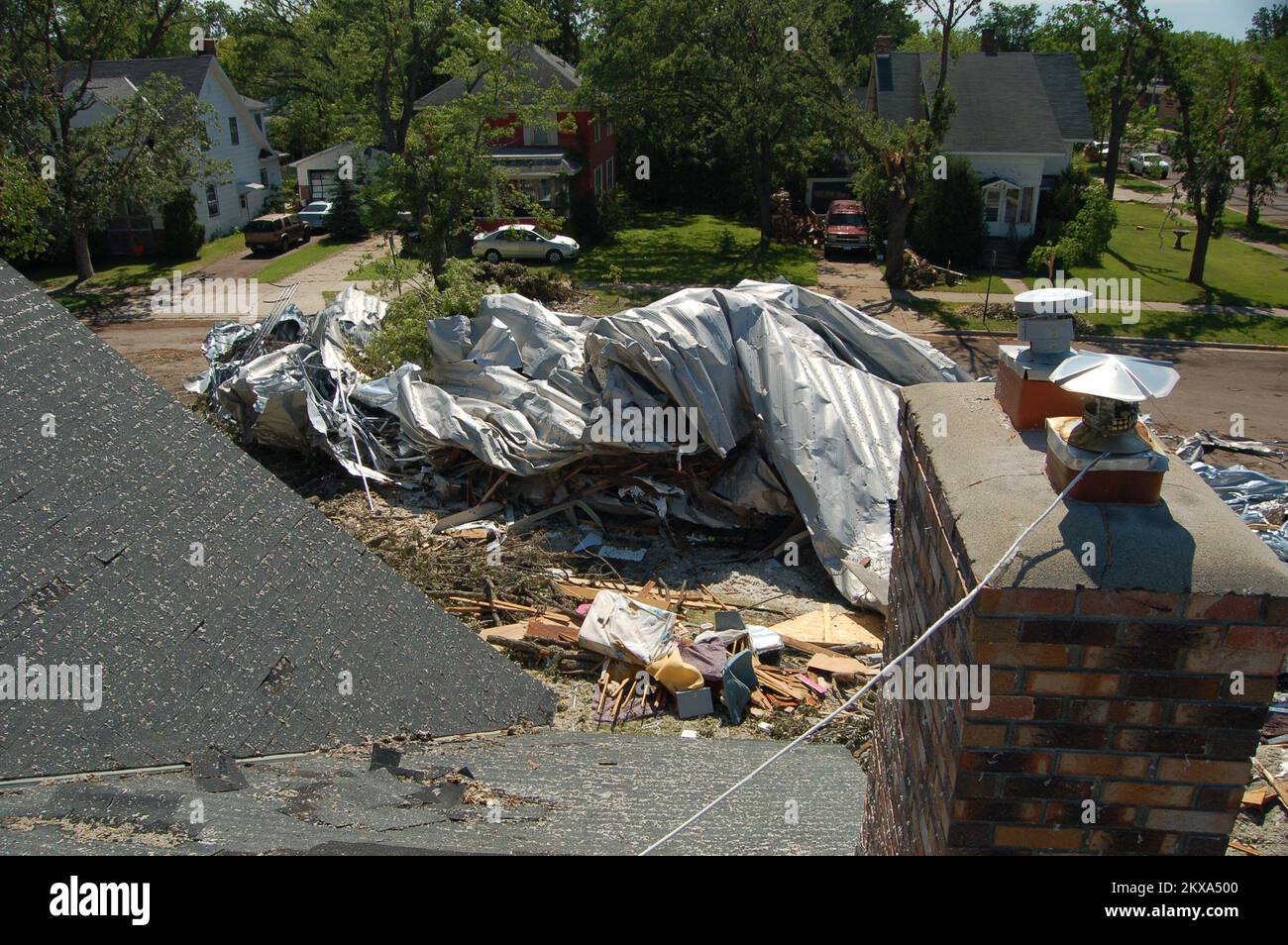Severe Storm Tornado - Wadena, Minn. , June 22, 2010 The metal roof of ...