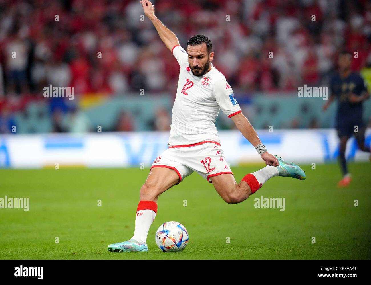 Tunisia's Ali Maaloul during the FIFA World Cup Group D match at the Education City Stadium in Al Rayyan, Qatar. Picture date: Wednesday November 30, 2022. Stock Photo