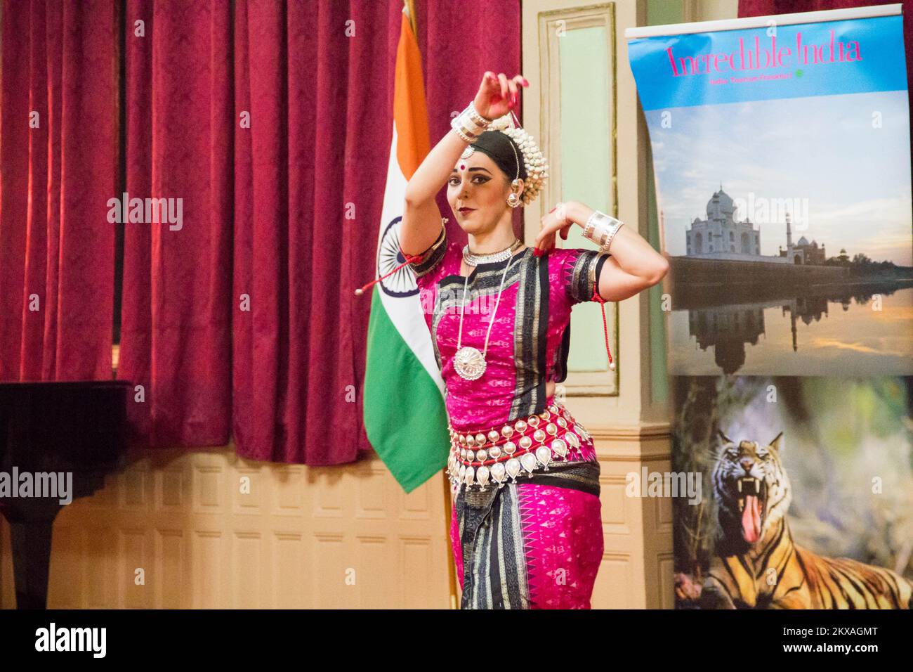 07.02.2019, Bosnia and Herzegovina, Sarajevo - As part of the day-long opening program of the 35th International Festival "Sarajevo winter 2019" in the House of Armed Forces of Bosnia and Herzegovina, a dance group from India with the world-renowned performance of Indian Traditional drum "Table" Rajesh Gangani performed. Photo: Aleksandar Knezevic/HaloPix/PIXSELL Stock Photo