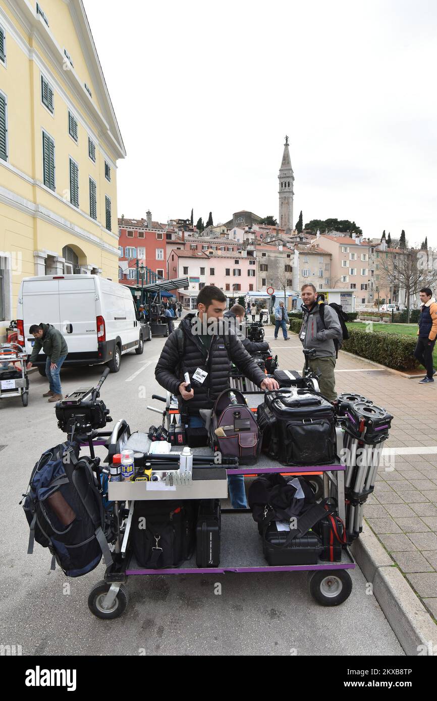 05.04.2019., Croatia, Rovinj - In the afternoon, filming 'The Hitman's Wife's Bodyguard,' performed by Samuel L. Jackson, Salma Hayek and Ryan Reynolds, began. Until late in the evening filming the scene in which participate and stunt doubles of famous actors.Photo: Dusko Marusic/PIXSELL Stock Photo