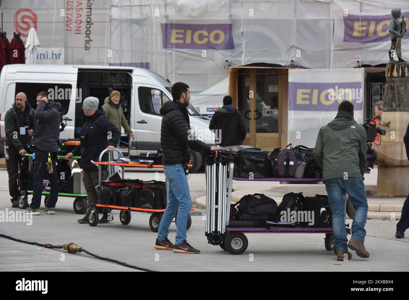 05.04.2019., Croatia, Rovinj - In the afternoon, filming 'The Hitman's Wife's Bodyguard,' performed by Samuel L. Jackson, Salma Hayek and Ryan Reynolds, began. Until late in the evening filming the scene in which participate and stunt doubles of famous actors.Photo: Dusko Marusic/PIXSELL Stock Photo