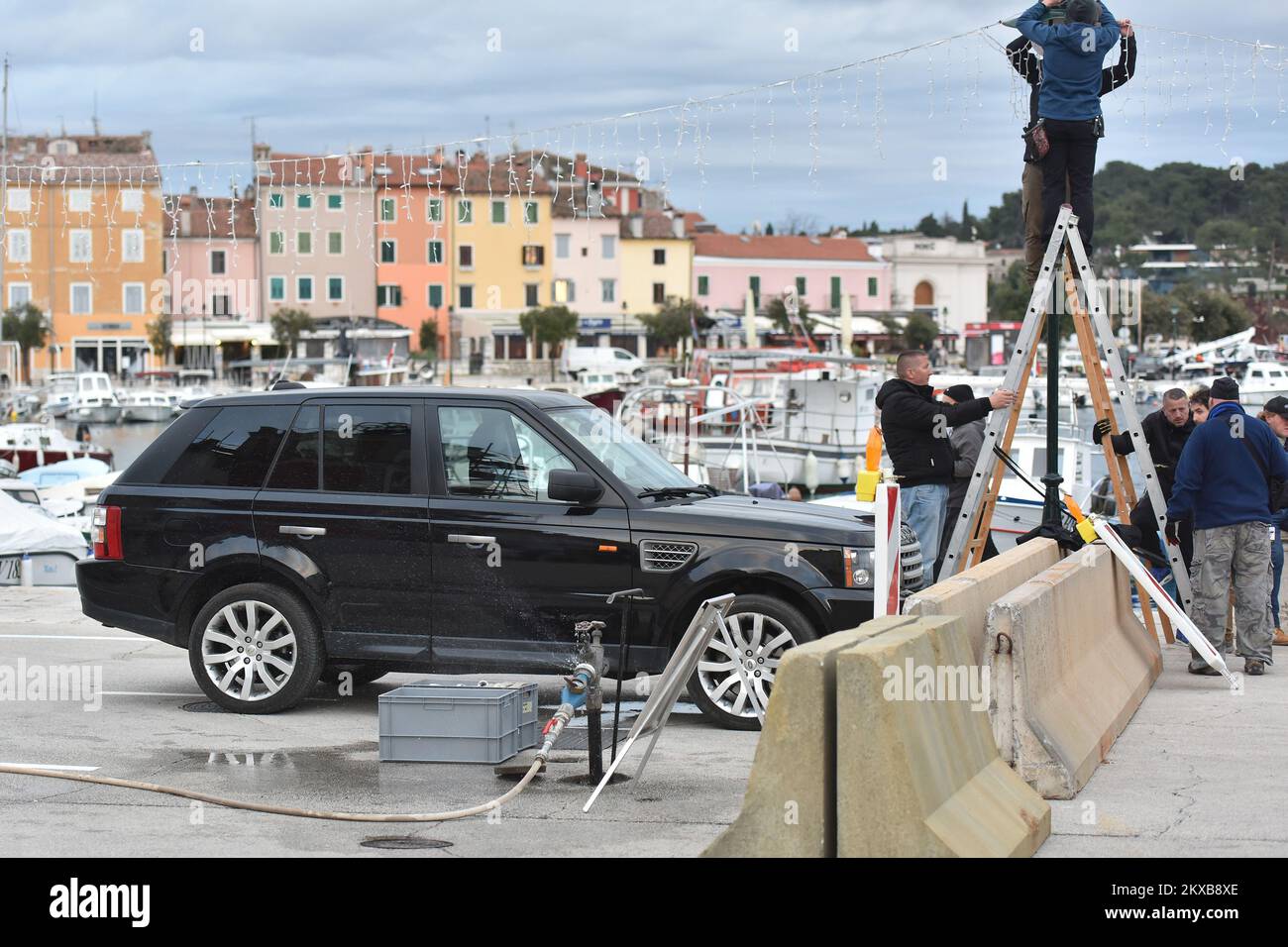 05.04.2019., Croatia, Rovinj - In the afternoon, filming 'The Hitman's Wife's Bodyguard,' performed by Samuel L. Jackson, Salma Hayek and Ryan Reynolds, began. Until late in the evening filming the scene in which participate and stunt doubles of famous actors.Photo: Dusko Marusic/PIXSELL Stock Photo