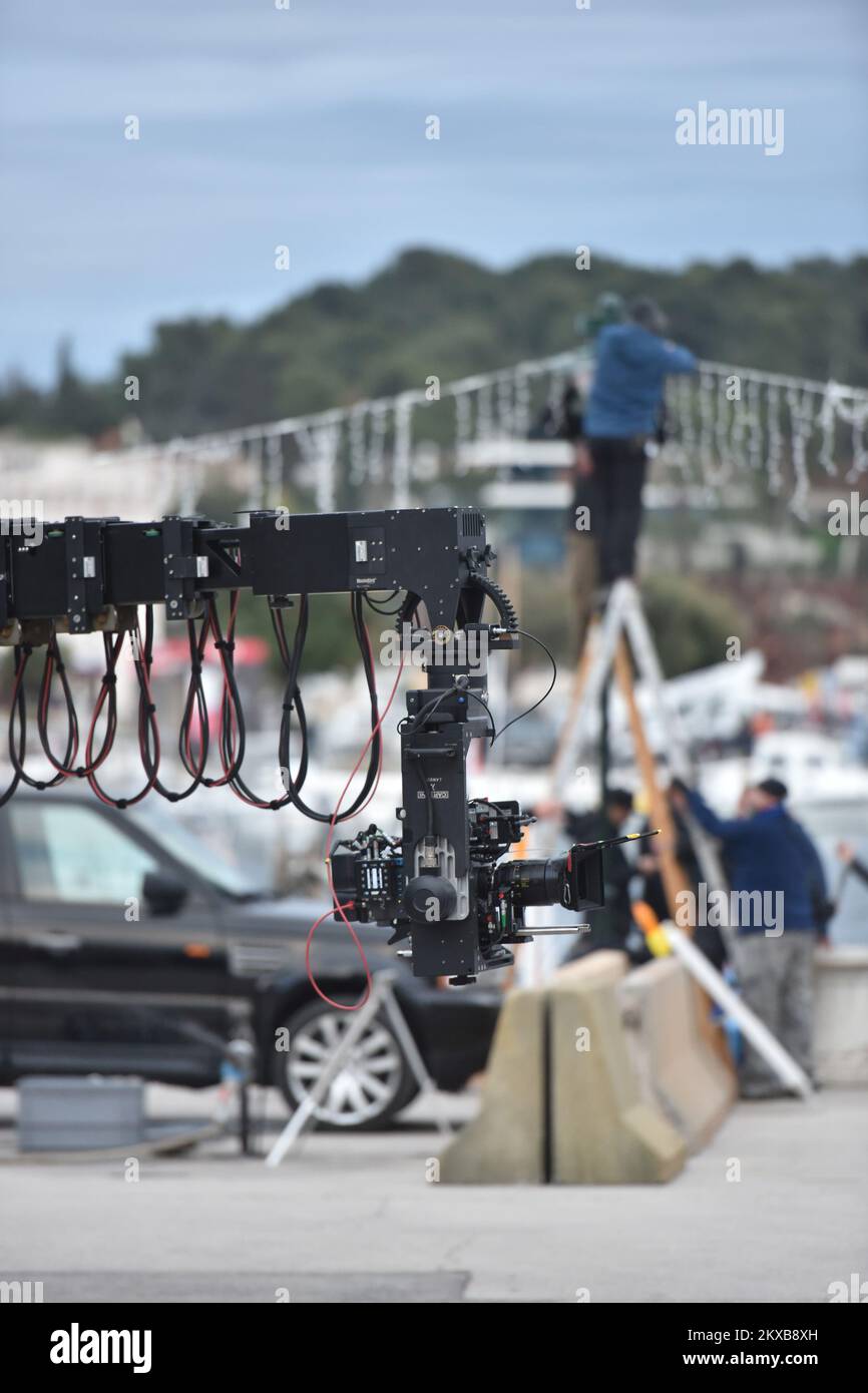 05.04.2019., Croatia, Rovinj - In the afternoon, filming 'The Hitman's Wife's Bodyguard,' performed by Samuel L. Jackson, Salma Hayek and Ryan Reynolds, began. Until late in the evening filming the scene in which participate and stunt doubles of famous actors.Photo: Dusko Marusic/PIXSELL Stock Photo