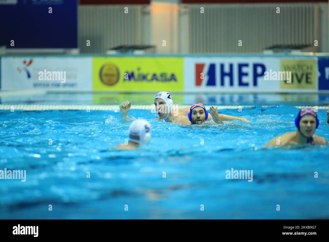 07.04.2019., Sports Park Mladost, Zagreb, Croatia - 2019 FINA Water polo World League Europa cup, Gold-medal Match, Hungary vs. Croatia. Daniel Angyal. Photo: Slavko Midzor/PIXSELL Stock Photo