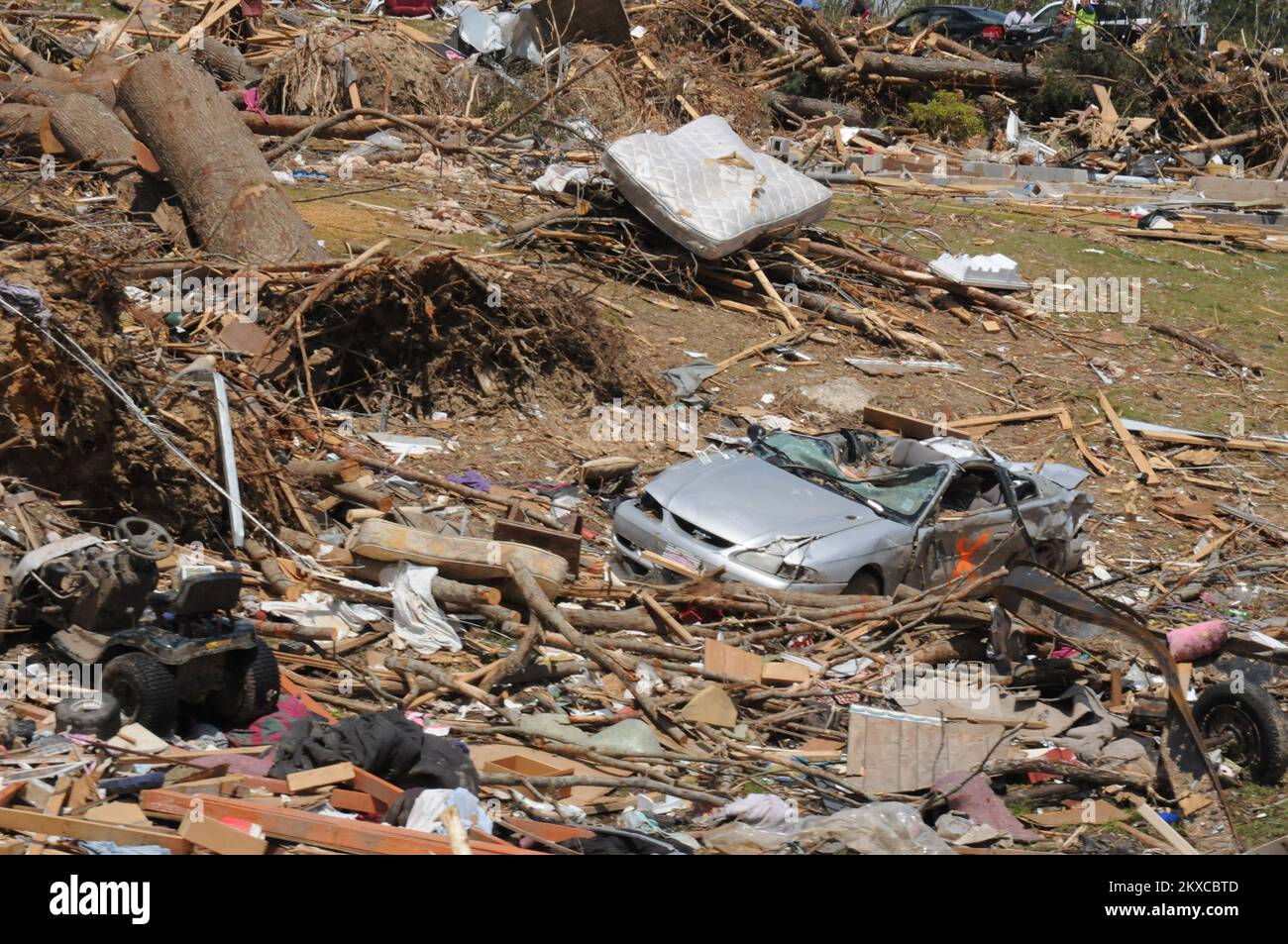 Damaged Homes in Phil Campbell Alabama. Alabama Severe Storms, Tornadoes, Straightline Winds