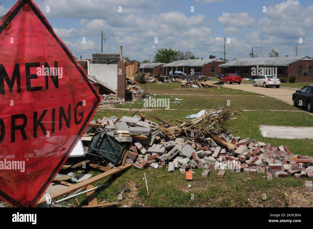 Tornado Damage in Phil Campbell Alabama. Alabama Severe Storms