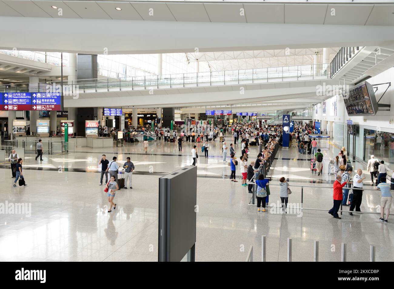 HONG KONG - JUNE 04, 2015: Hong Kong International Airport interior ...