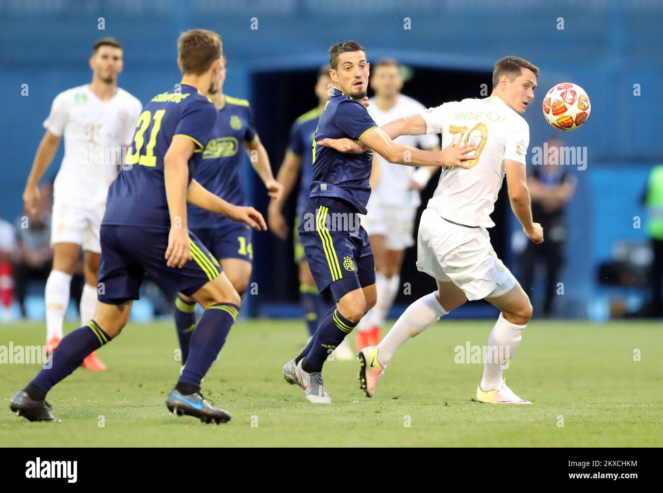 BUDAPEST, HUNGARY - AUGUST 4: Ihor Kharatin of Ferencvarosi TC celebrates  his goal during the UEFA Champions League Third Qualifying Round 1st Leg  match between Ferencvarosi TC and SK Slavia Praha at