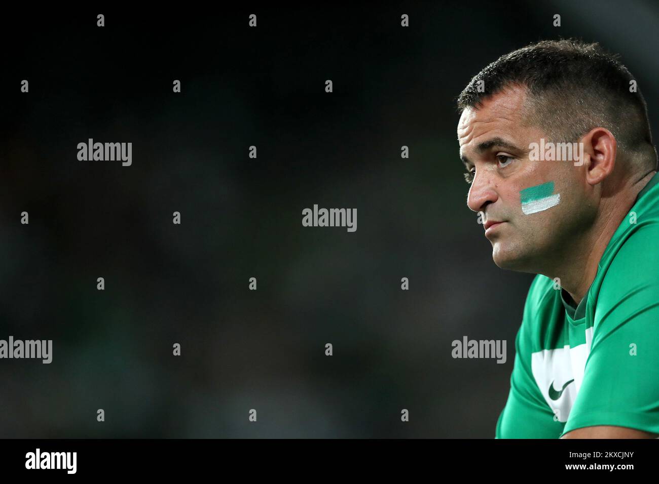 BUDAPEST, HUNGARY - AUGUST 4: Miha Blazic of Ferencvarosi TC controls the  ball during the UEFA Champions League Third Qualifying Round 1st Leg match  between Ferencvarosi TC and SK Slavia Praha at