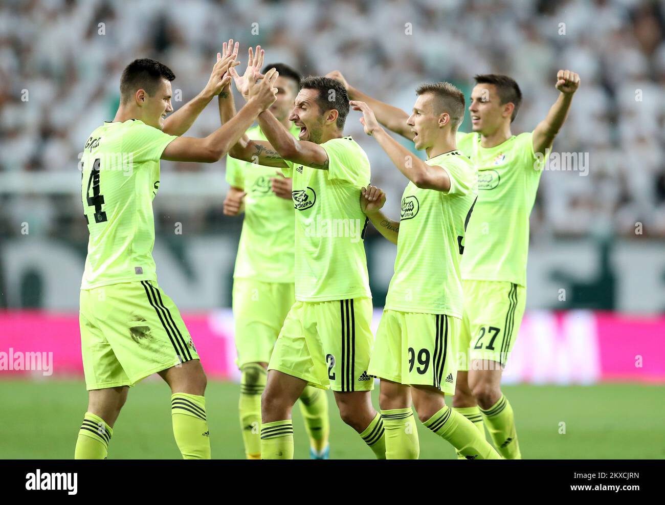 Amer Gojak of Ferencvarosi TC celebrates after scoring a goal with