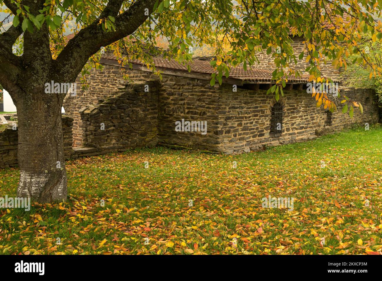 Roman buidling Villa Rustica near at the german village Mehring Stock