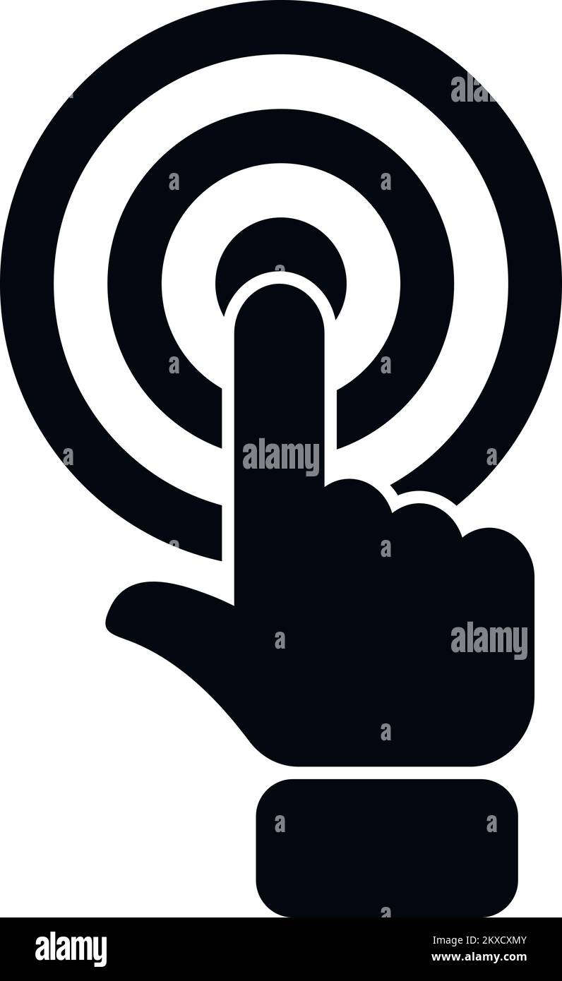 Touch target icon simple vector. Person team. Computer online Stock ...