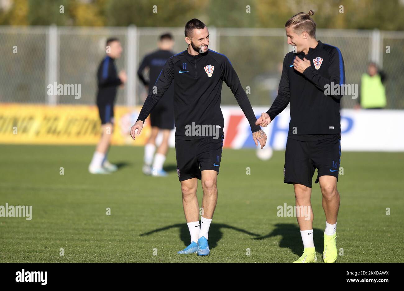 08.10.2019,Omis - Croatian national team hold second training session ahead of qualifying match for EP against Hungary. Marcelo BrozoviÄ‡, Tin Jedvaj. Croatia, Omis Photo: Ivo Cagalj/PIXSELL  Stock Photo