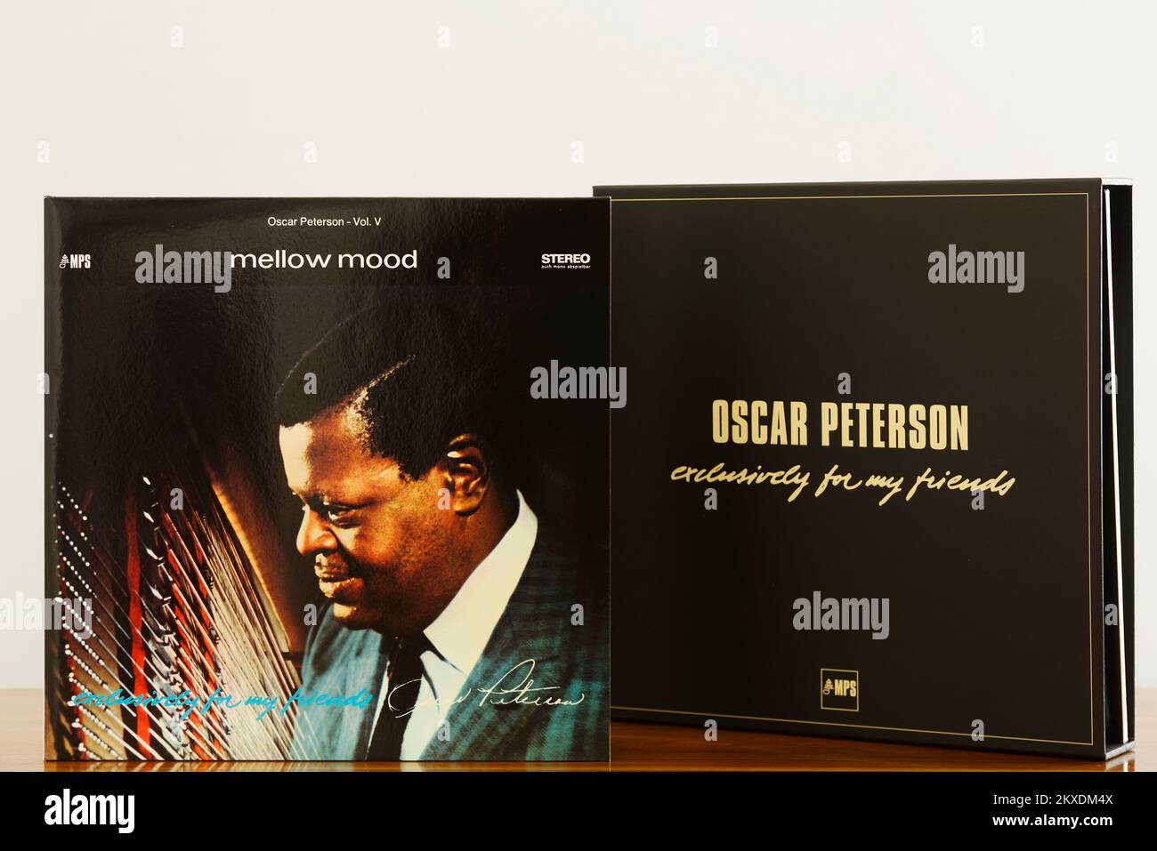 Vinyl box set by Oscar Peterson Stock Photo