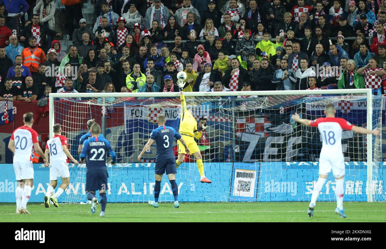 16.11.2019., Croatia, Rijeka, stadium Rujevica - Qualification for Euro 2020, group E, round 9, match between Croatia and Slovakai. Martin Dubravka, Denis Vavro. Photo: Nel Pavletic/PIXSELL Stock Photo