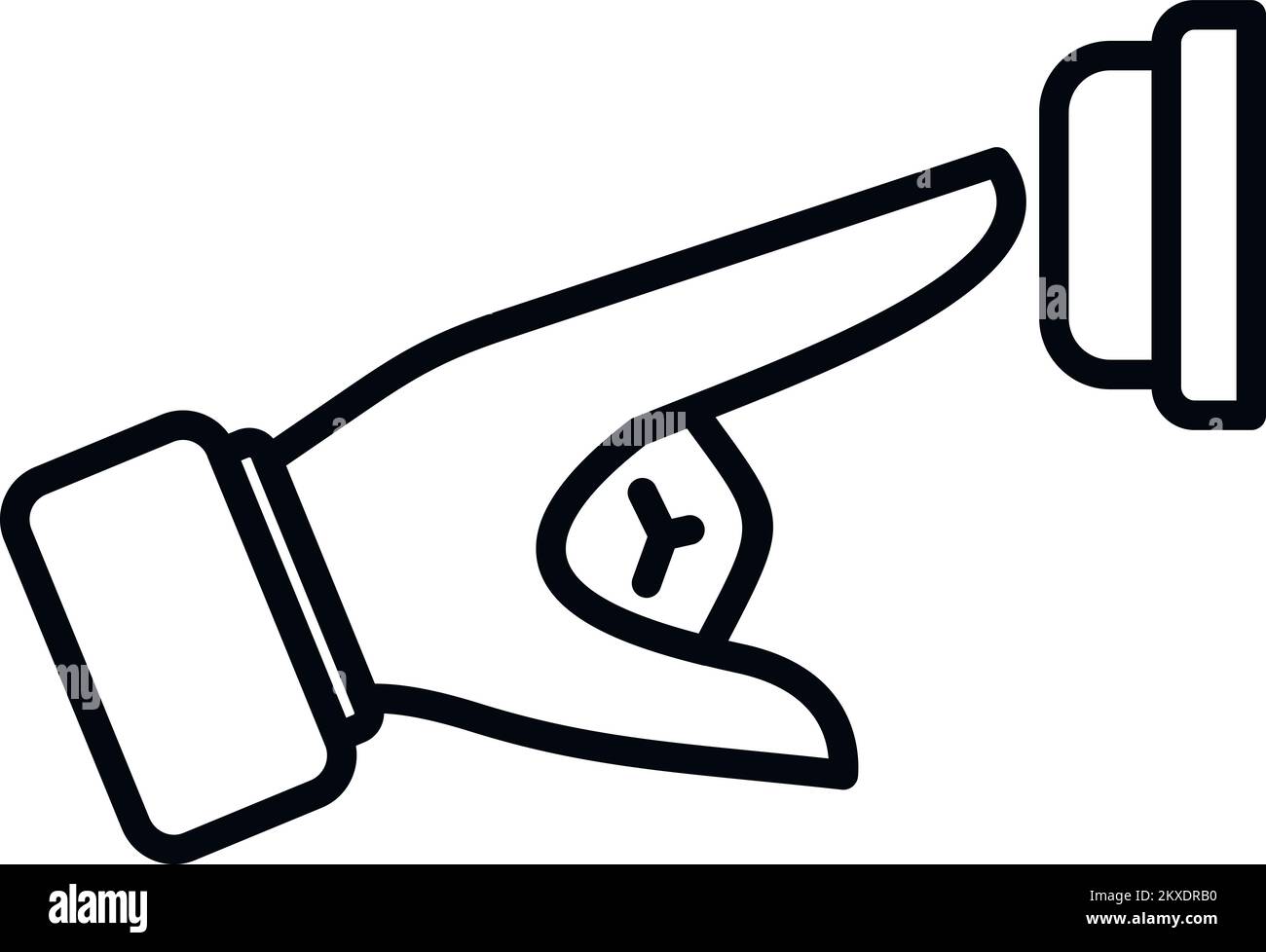 Push button icon outline vector. Business person. Digital share Stock