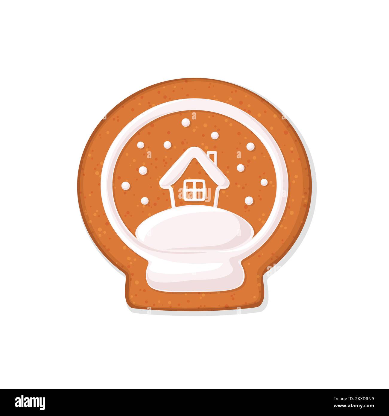Christmas gingerbread cookie in shape of snow globe. Flat vector illustration Stock Vector Image