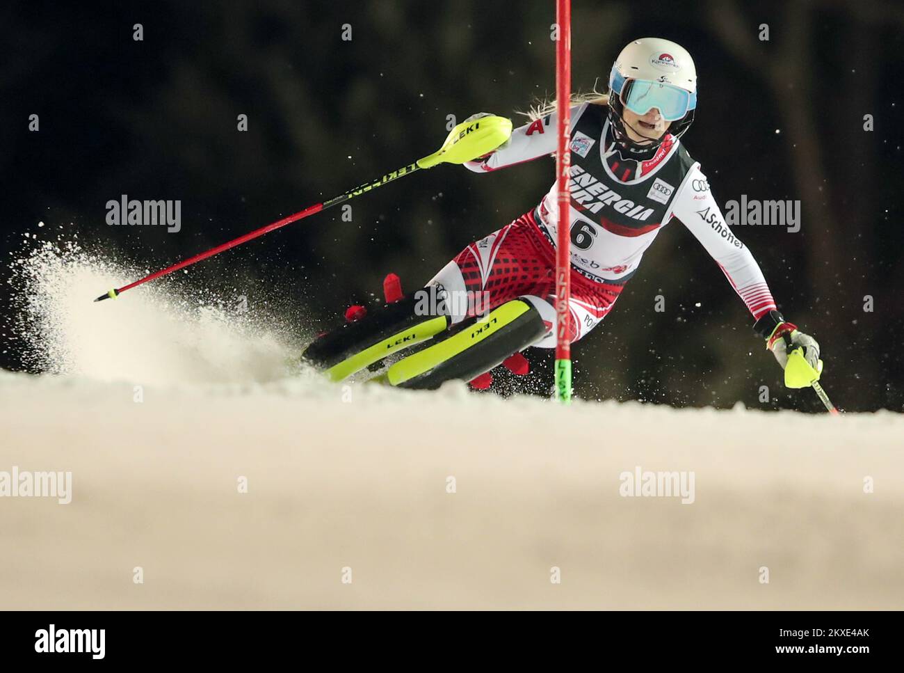 04.01.2020., Zagreb, Croatia - Audi FIS World Cup, Women's Slalom at Sljeme mountain. Katharina Truppe Photo: Goran Stanzl/PIXSELL  Stock Photo