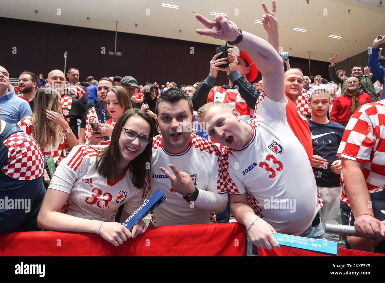 GRAZ, AUSTRIA JANUARY 09 Croatian fans cheer before the Men's EHF