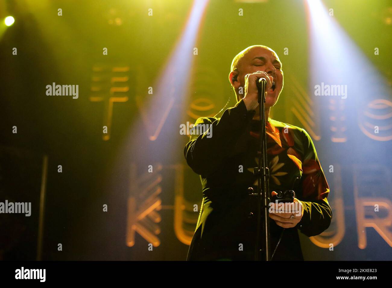 Irish singer Sinead O'Connor performs at a concert at Tvornica kulture