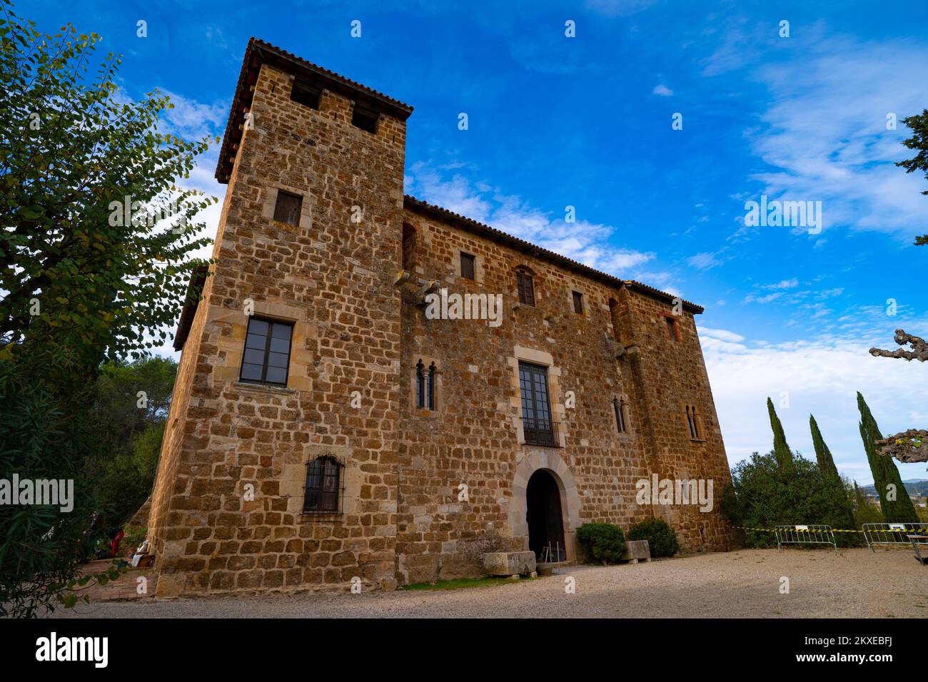 Torre Negre, a 12th century fortified house in Sant Cugat del Valles, acquired by the city council in 2022 (Ajuntament de Sant Cugat). Stock Photo