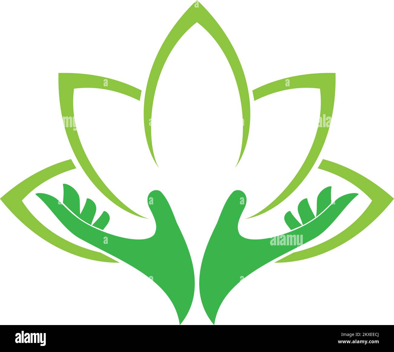 Two hands and leaves, gardener, naturopath, logo Stock Vector Image ...