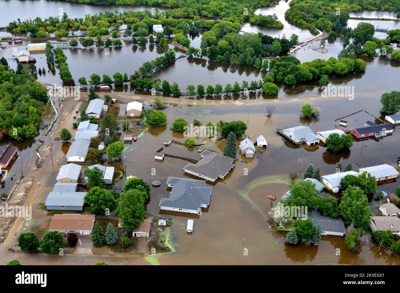 Flooding Minot, N. D. , July 6, 2011 Aerial of flooding in Minot