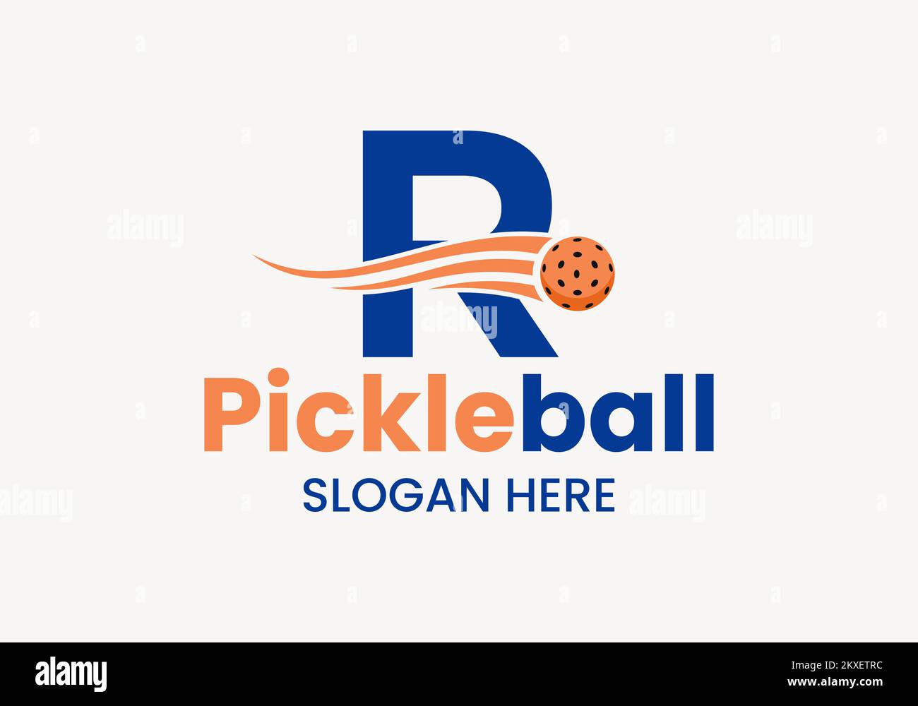 Letter R Pickleball Logo Concept With Moving Pickleball Symbol Pickle