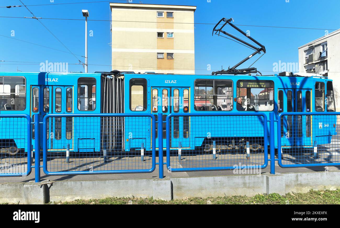 19.03.2020., Zagreb, Croatia - Desinfection of Zagreb tram will be performed three times a day. Photo: Davorin Visnjic/PIXSELL  Stock Photo