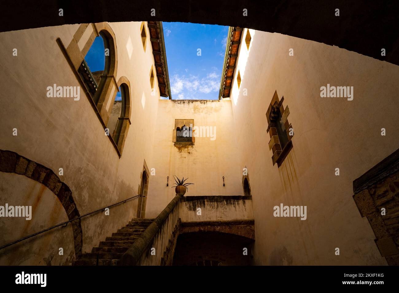 Torre Negre, a 12th century fortified house in Sant Cugat del Valles, acquired by the city council in 2022 (Ajuntament de Sant Cugat). Stock Photo