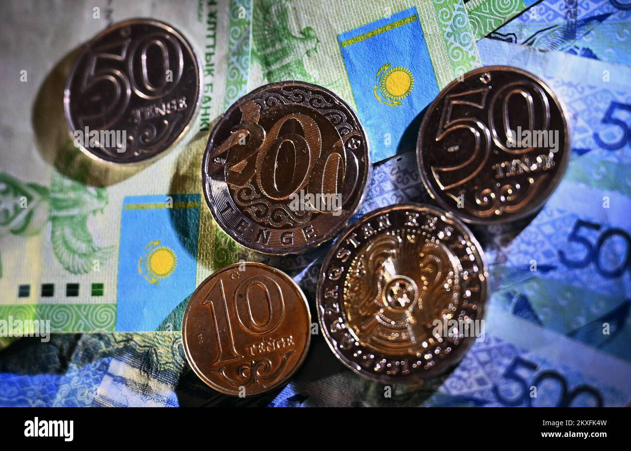 The monetary unit of the Republic of Kazakhstan is the Kazakh tenge.  29.11.2022 Russia, Moscow Photo credit: Alexander Miridonov/Kommersant/Sipa  USA Stock Photo - Alamy