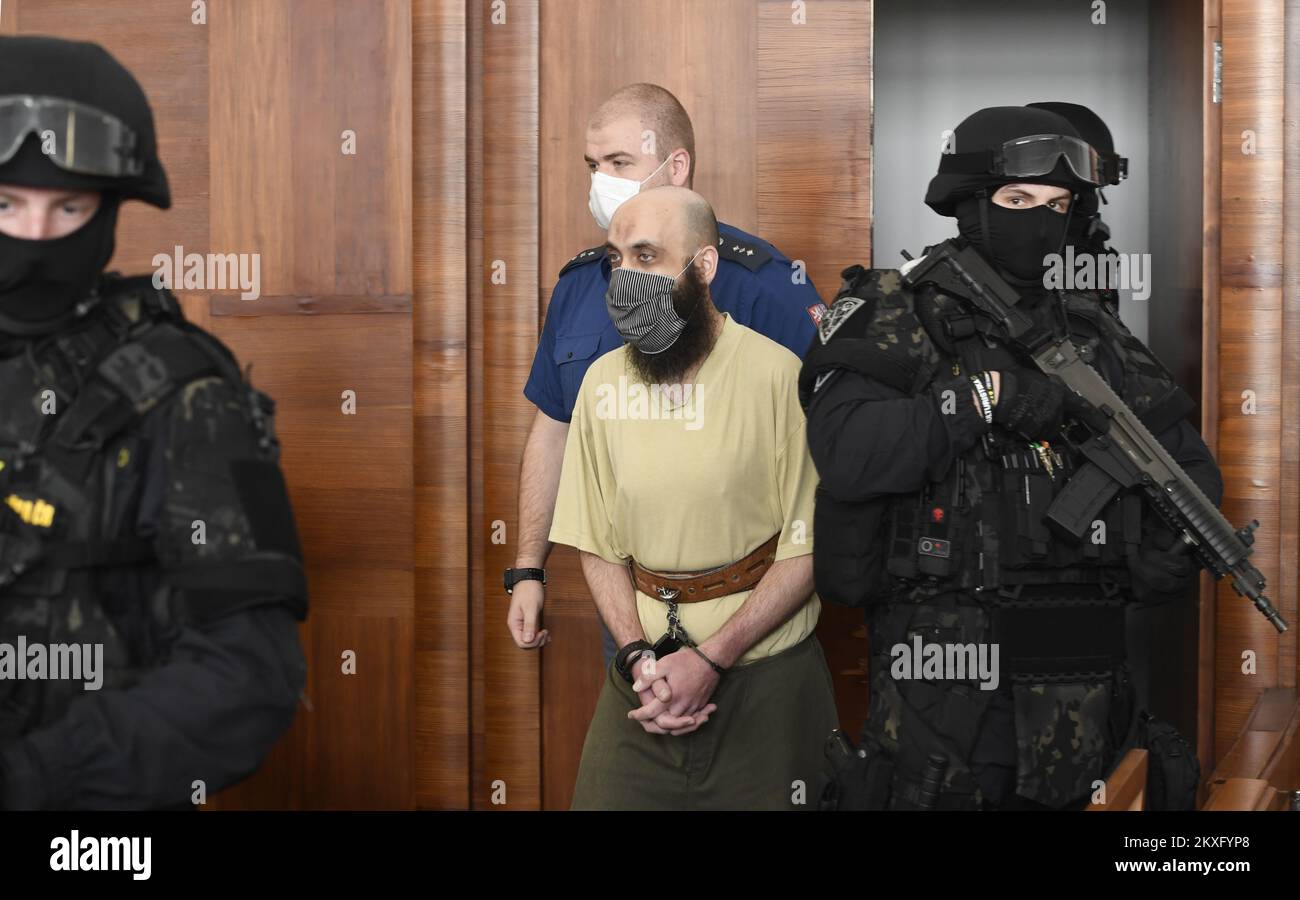 Appeals trial of former Prague Imam Samer Shehadeh who was given ten years in prison for funding, assisting in terrorism in February, took place at High Court in Prague, nam. Hrdinu, Prague 4, Czech Republic, on Thursday, May 21, 2020. (CTK Photo) Stock Photo