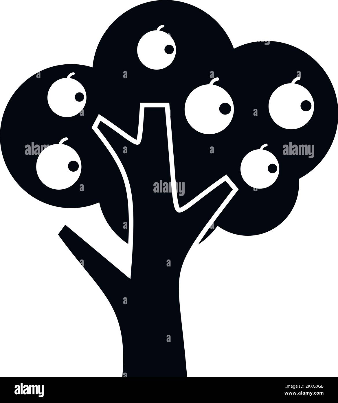 Orange fruit tree icon simple vector. Garden tree. Farm citrus Stock