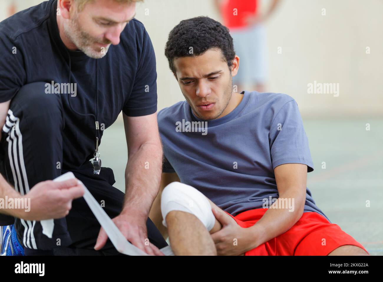 ankle injury of football player sport injuries Stock Photo Alamy