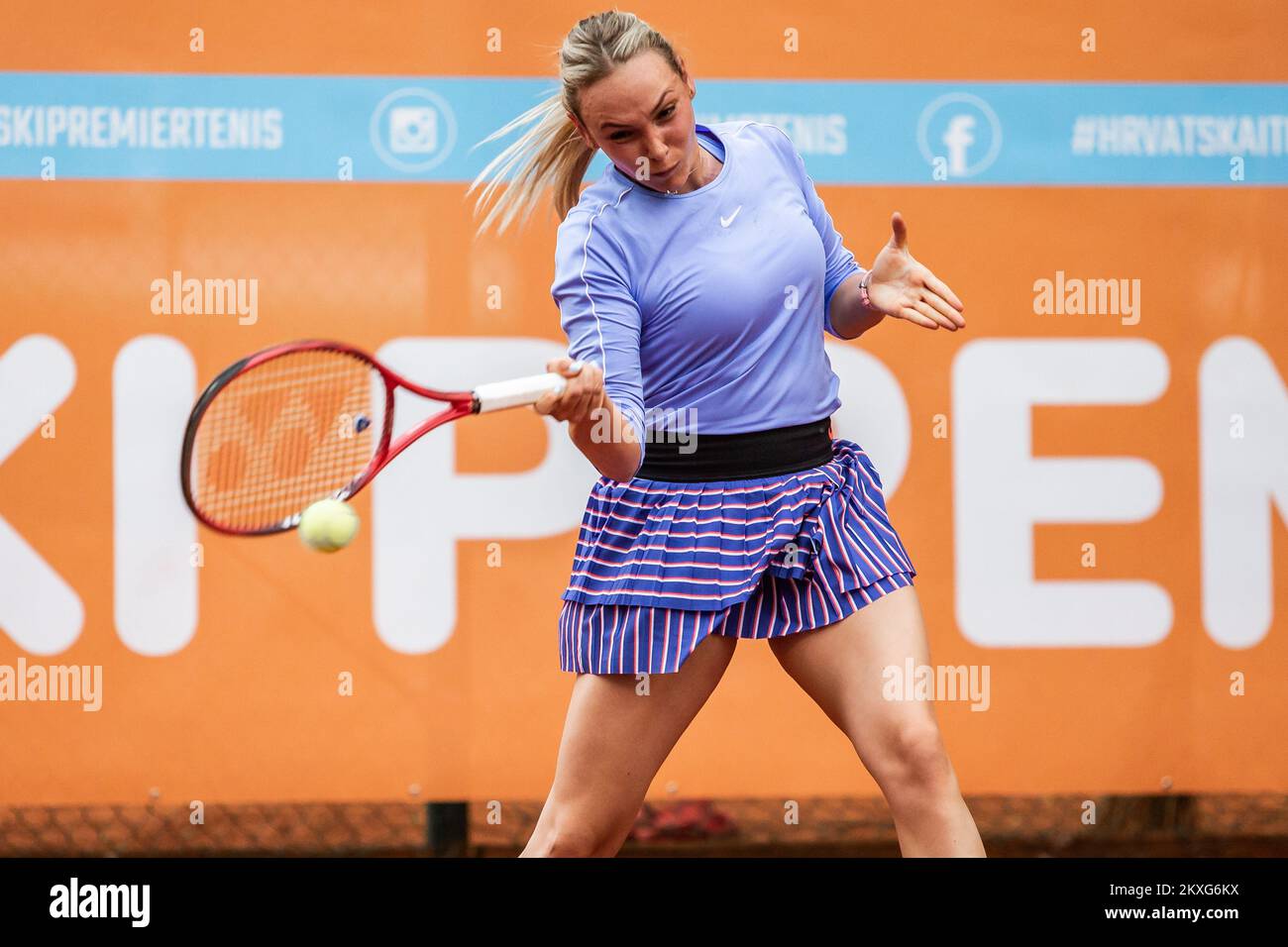 04.06.2020., Osijek, Croatia - Croatian Premier Tennis, humanitarian tournament organized by Donna Vekic and her family under the auspices of the Croatian Tennis Association. Donna Vekic vs Lea Boskovic, Photo: Davor Javorovic/PIXSELL Stock Photo
