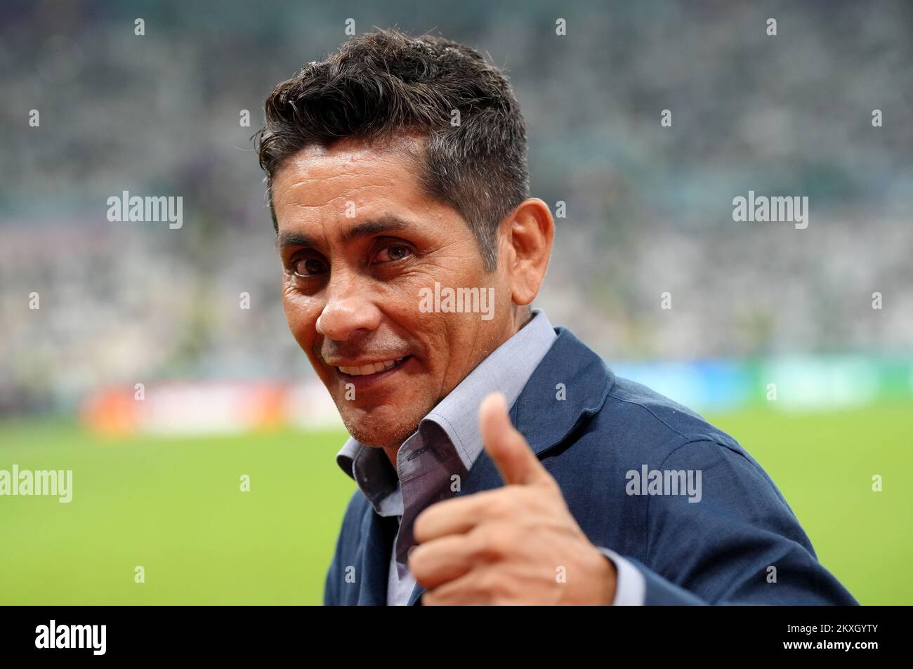 Former Mexico goalkeeper Jorge Campos before the FIFA World Cup Group C match at the Lusail Stadium in Lusail, Qatar. Picture date: Wednesday November 30, 2022. Stock Photo