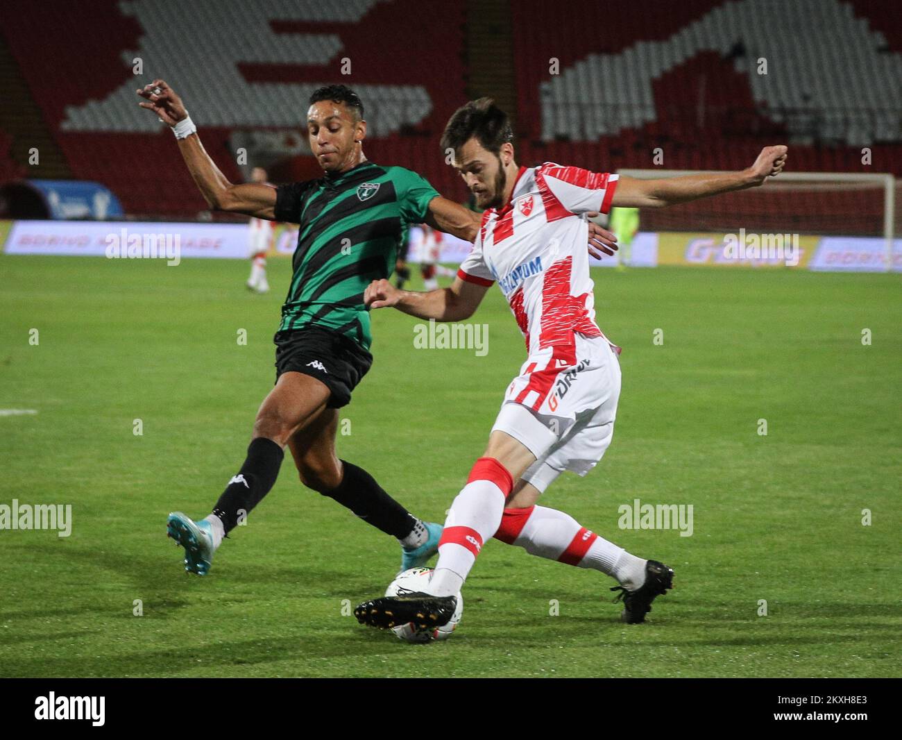 Mirko Ivanic of Red Star Belgrade during the match of the first round of qualifications for the Champions League between FC Red Star Belgrade and Europa FC played at the 'Rajko Mitic' stadium in Belgrade, Serbia on August 18, 2020. Photo: Stefan Tomasevic/ATAImages/PIXSELL  Stock Photo