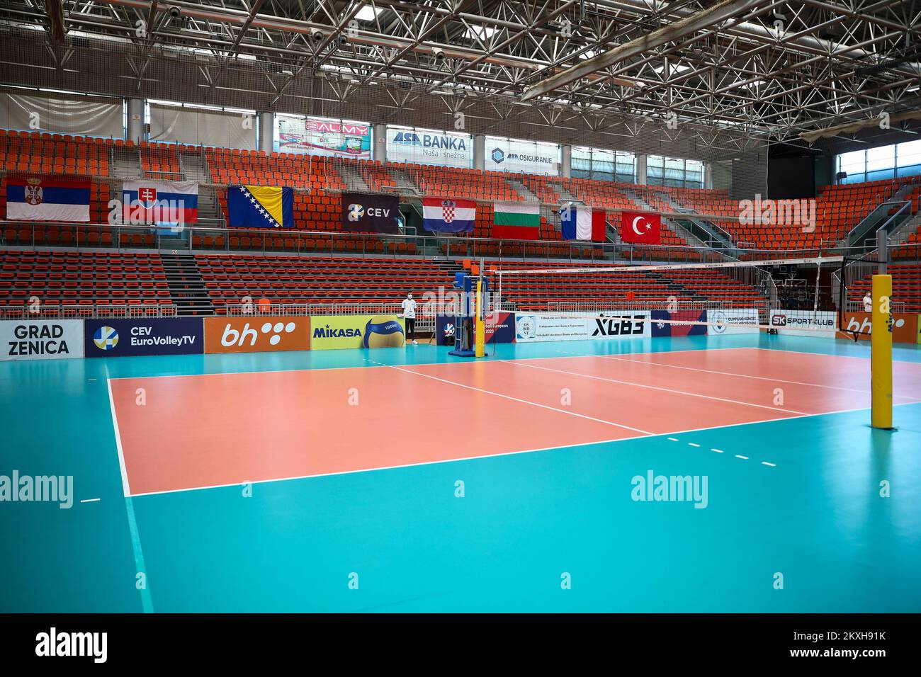 Arena 'Husejin Smajlovic' where the matches of the European Junior Volleyball Championship will be played in Zenica,Bosnia and Herzegovina , August 21, 2020. The 2020 Women's Junior European Volleyball Championship will be the 27th edition of the competition, with the main phase (contested between 12 teams) held in Bosnia and Herzegovina and Croatia from 22 to 30 August 2020. Photo: Armin Durgut/PIXSELL  Stock Photo