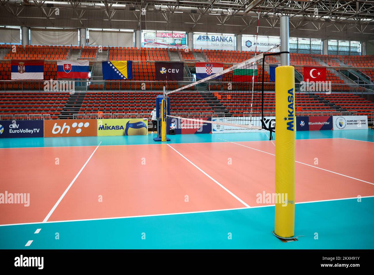 Arena 'Husejin Smajlovic' where the matches of the European Junior Volleyball Championship will be played in Zenica,Bosnia and Herzegovina , August 21, 2020. The 2020 Women's Junior European Volleyball Championship will be the 27th edition of the competition, with the main phase (contested between 12 teams) held in Bosnia and Herzegovina and Croatia from 22 to 30 August 2020. Photo: Armin Durgut/PIXSELL  Stock Photo