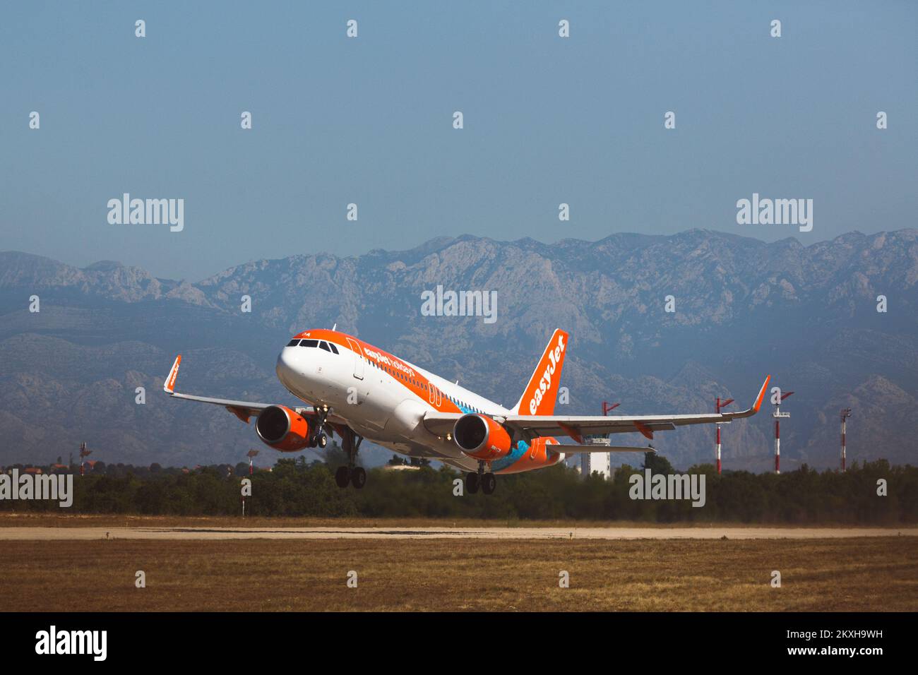 The easyJet aircraft departs from Zadar Airport in Zadar, Croatia on August 22, 2020. The British authorities put Croatia on the 'red list' of epidemiologically dangerous countries due to the growing number of cases of infection with the new coronavirus. Photo: Marko Dimic/PIXSELL Stock Photo