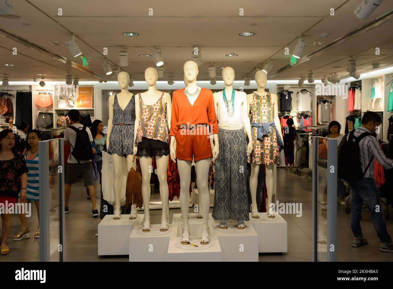 HONG KONG JUNE 04, 2015 Hong Kong shopping mall interior. Hong Kong