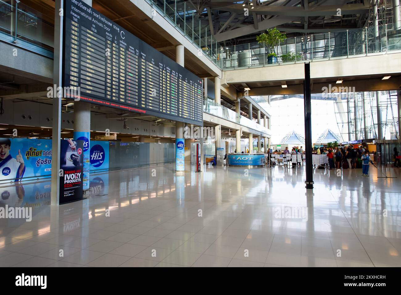 BANGKOK, THAILAND - JUNE 19, 2015: Suvarnabhumi Airport interior ...