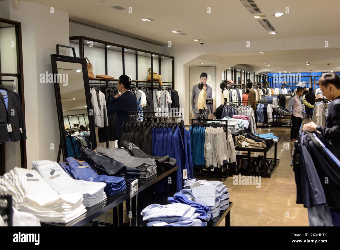 HONG KONG - MAY 05, 2015: Zara store interior. Zara is a Spanish ...