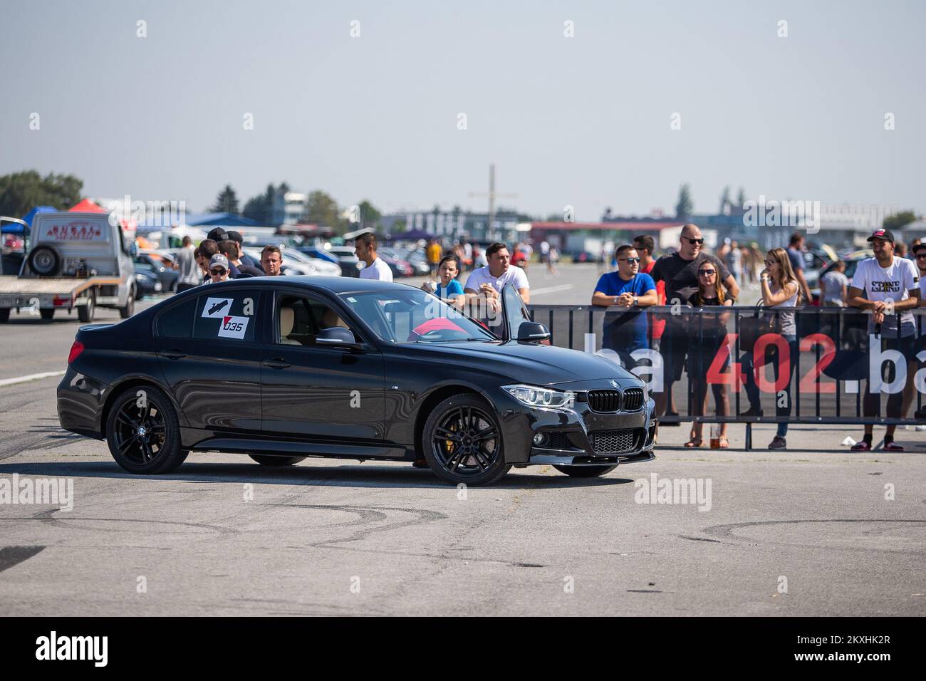 Cars on the 24th Osijek Street Race show preparing for the race at ...