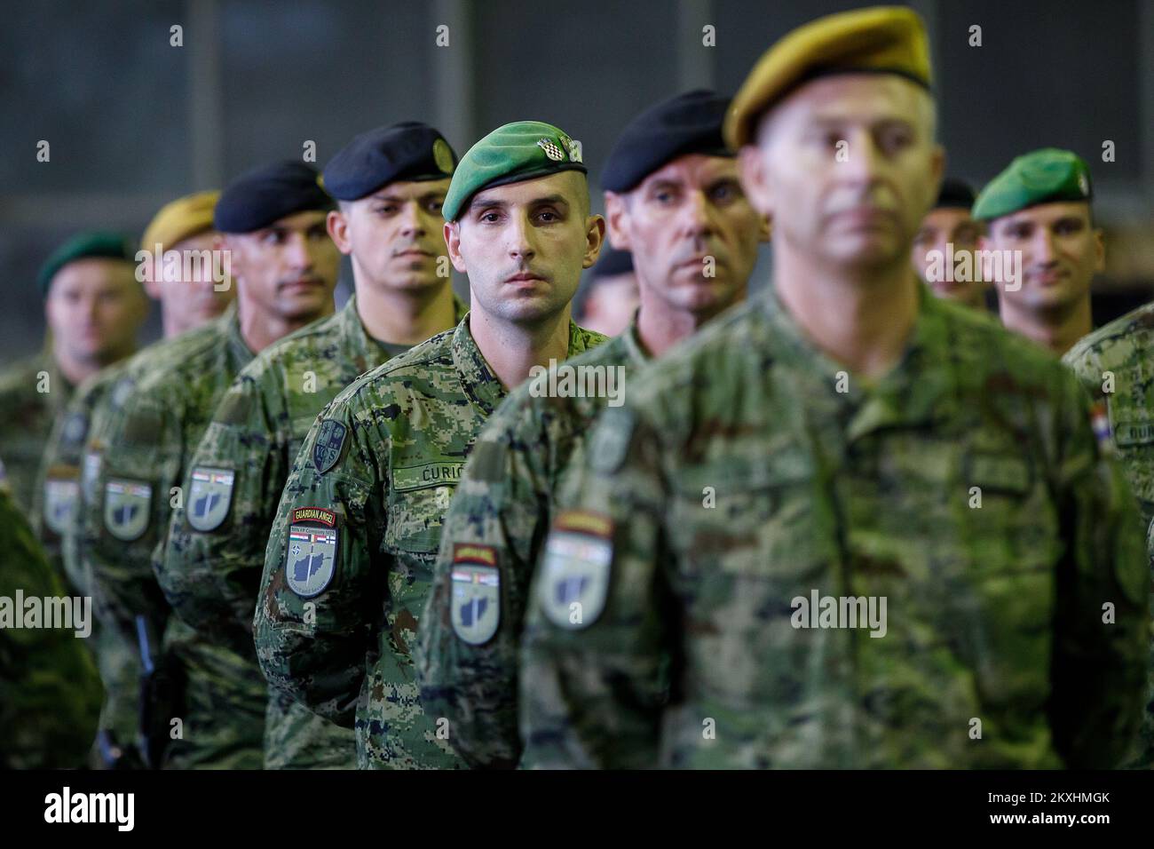 Ceremonial reception of the 12th Croatian contingent from the Resolute Support peacekeeping mission in Afghanistan was held at Pleso airport in the barracks of the 91st Wing of the Croatian Air Force in Zagreb, Croatia on 15. September, 2020. Photo: Davor Puklavec/PIXSELL  Stock Photo